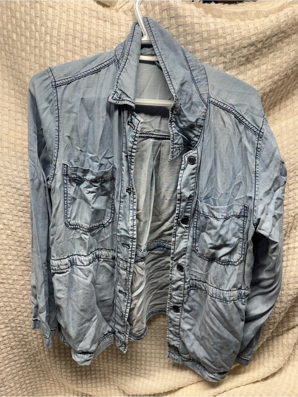 Light Blue Women's Denim Utility Jacket